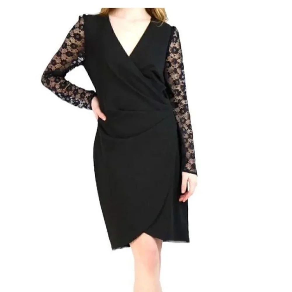 NWT Donna Ricco Women's Black Cocktail Dress Size 2 - Picture 7 of 8